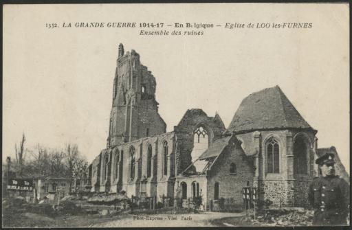 Furnes. - Eglise de Loo-les-Furnes détruite.